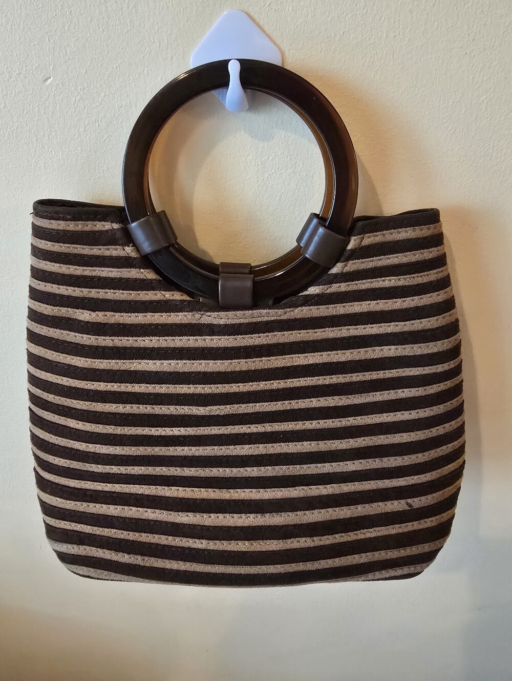 Vintage Liz Claiborne Tan Striped Bag